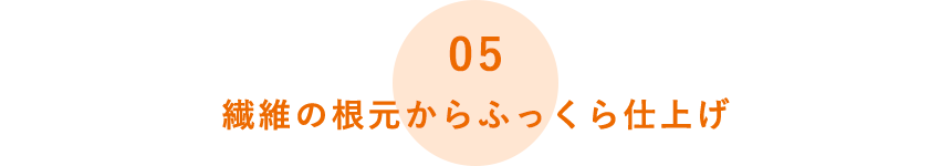繊維の根元からふっくら仕上げ